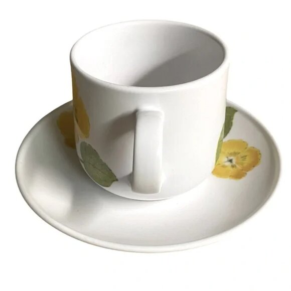 Vtg NORITAKE Japan "Flower Time" Pattern Cup and Saucer Yellow Floral China EUC - Picture 4 of 12